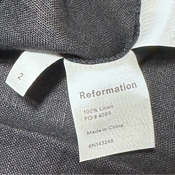 Reformation Size 2 Black Button Front chic  Mini Dress 100% Linen summer classic - Picture 3 of 7